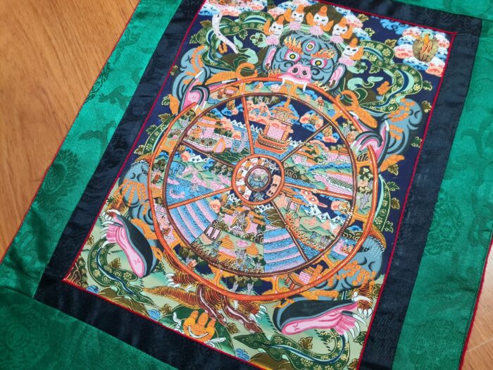 Thangka budista Bhavachakra - Roda da Vida Tradicional