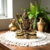 Estátua do Deus Shiva em lótus com tridente removível Fine Art em brass 15m