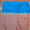 Saree Banarasi Art Silk Azul Turquesa e Marsala Real