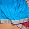 Saree Banarasi Art Silk Azul Turquesa e Marsala Real