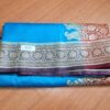 Saree Banarasi Art Silk – Azul Turquesa e Marsala Real