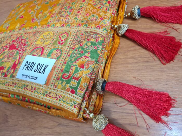 20260203_164017 Saree Banarasi Art Silk de seda Imperial Girassol