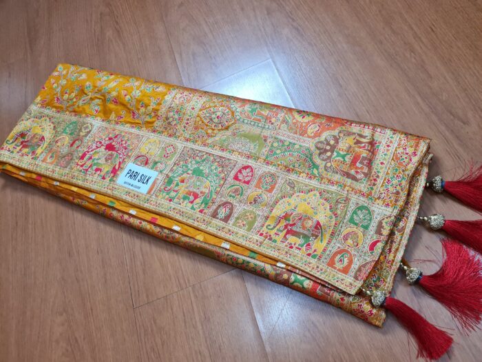 20260203_165819 Saree Banarasi Art Silk de seda Imperial Girassol