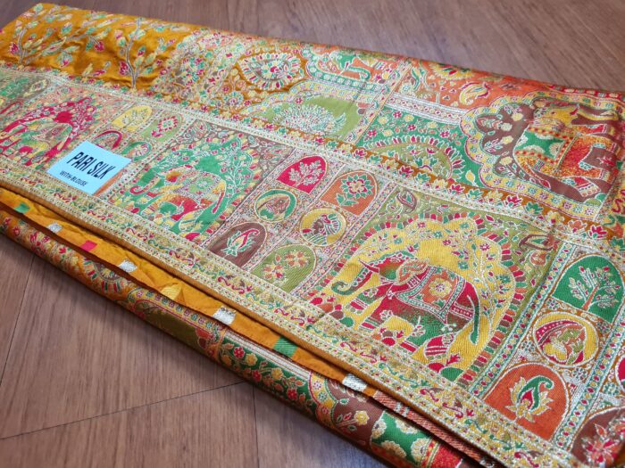 20260203_165823 Saree Banarasi Art Silk de seda Imperial Girassol