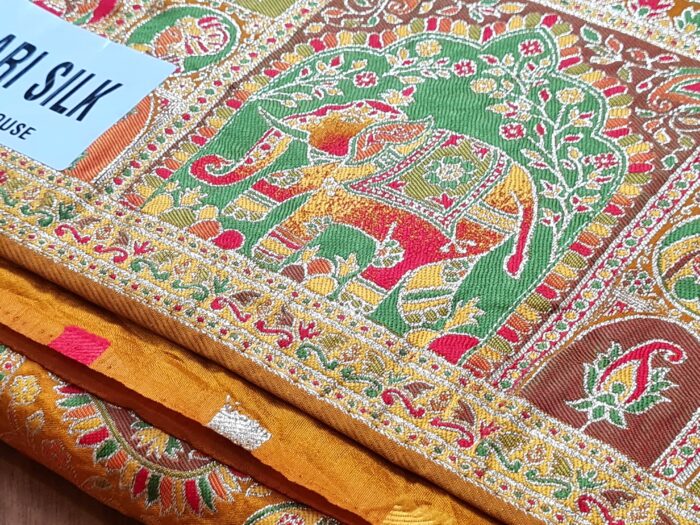 20260203_165833 Saree Banarasi Art Silk de seda Imperial Girassol