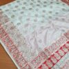 Saree Banarasi Art Silk de seda branco e color modelo Sweta Amritá