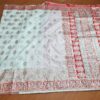Saree Banarasi Art Silk de seda branco e color modelo Sweta Amritá