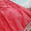 Saree Banarasi Art Silk de seda branco e color modelo Sweta Amritá