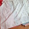 Saree Banarasi Art Silk de seda branco e color modelo Sweta Amritá