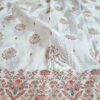 Saree Banarasi Art Silk de seda branco e color modelo Sweta Amritá