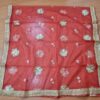 Dupatta vermelha e dourada de noiva com bordados dourados e pedras
