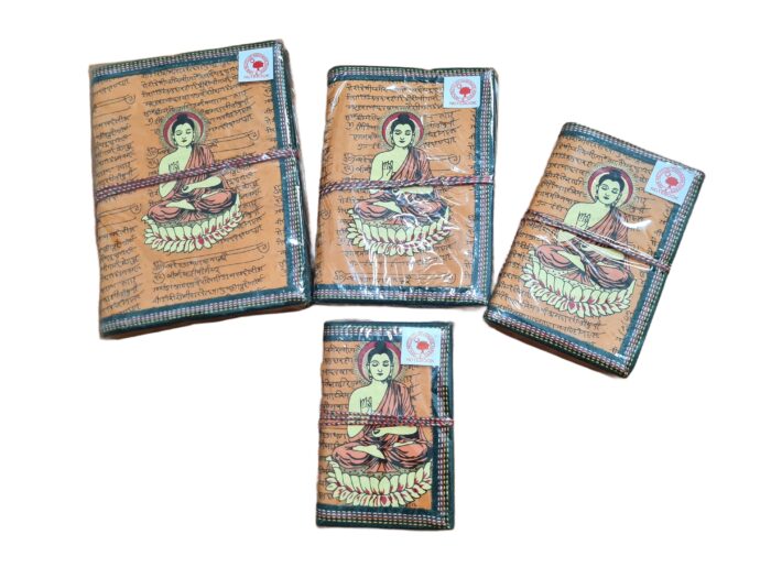 Cadernos indianos artesanais pintados a mão Buda laranja