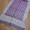 Echarpe indiana algodão com viscose dupla face de arabescos uva claro e creme