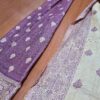 Echarpe indiana algodão com viscose dupla face de arabescos uva claro e creme