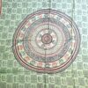 Chadar indiano (manto de oração) de elefantes e mandala verde
