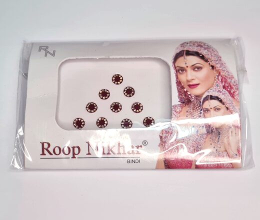 Bindi indiano Roop Nikhar adesivo para colar entre as sombrancelhas vermelho 10