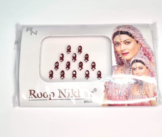Bindi indiano Roop Nikhar adesivo para colar entre as sombrancelhas vermelho 14