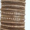 Conjunto de pulseiras indianas 23 peças douradas com brilho Maya