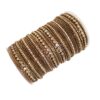 Conjunto de pulseiras indianas 23 peças douradas com brilho Maya