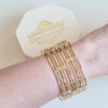 Conjunto Saada com 2 pulseiras indianas minimalistas douradas com strass