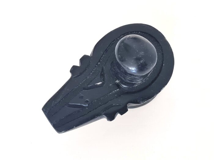 Shiva Lingam objeto de adoração ao Senhor Shiva mármore preto 8cm