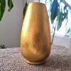 Vaso indiano Cerejeira Laca com Folhas de Ouro e Relevo 3D