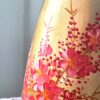 Vaso indiano Cerejeira Laca com Folhas de Ouro e Relevo 3D