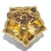 Lamparina indiana Diya de metal dourado design taça flor 5 pontas com pavão