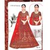 lehenga-noiva lehenga de noiva vermelha e dourada toda bordada 3 peças com choli e dupatta fabricada na Índia