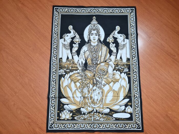 20260204_162331 Panô indiano decorativo Coleção Gold Mix da Deusa Lakshmi 100cm