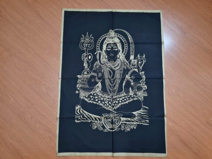 20260204_162604 Panô indiano decorativo Coleção Gold Black com Lord Shiva 100cm