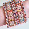 Conjunto de 6 pulseiras indianas com pedrarias Jardim de Basant
