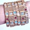Conjunto de 6 pulseiras indianas de metais design borboleta e flores