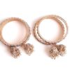 Conjunto de 4 Bangles indianas design Jhumka com pedrarias Apsara