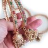 Conjunto de 4 Bangles indianas design Jhumka com pedrarias Apsara