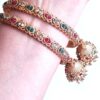 Conjunto de 4 Bangles indianas design Jumkha com pedrarias Apsara