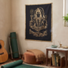 Gemini_Generated_Image_f85pxrf85pxrf85p Panô indiano decorativo Coleção Gold Black com Lord Shiva 100cm