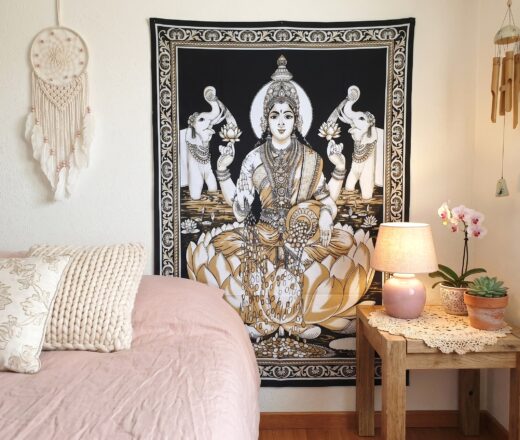 Panô indiano decorativo Coleção Gold Mix da Deusa Lakshmi 100cm