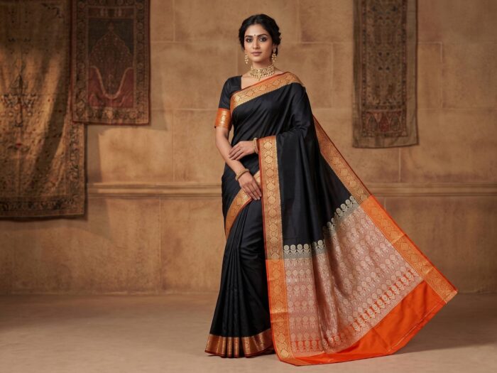 Saree Banarasi Art Silk de seda modelo Gold Shyama