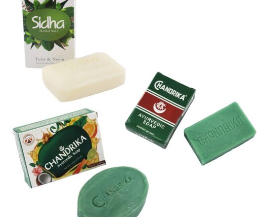 Kit 3 sabonetes ayurvédicos marcas Chandrika e Sidha
