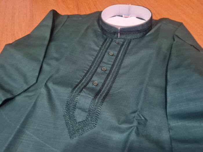 Conjunto de vestuário masculino para festas indianas Kurta verde com calça