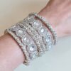 Conjunto de 6 pulseiras indianas prateadas Bollywood Shwet Kamal