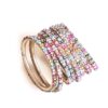 Conjunto de 8 pulseiras indianas com pedrarias cristais coloridos
