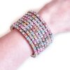 Conjunto de 8 pulseiras indianas com pedrarias cristais coloridos