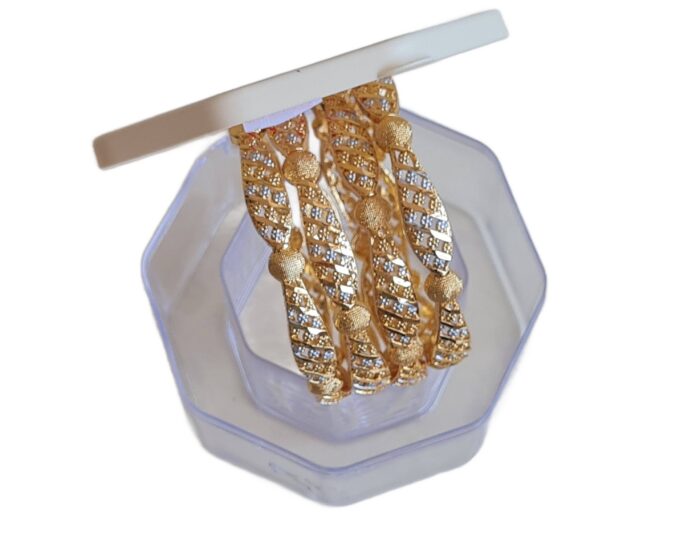 Conjunto de 4 pulseiras indianas Devi Bangles bicolor Dhariyan Golak