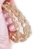 Conjunto de 4 pulseiras indianas com pedras translúcidas cor champanhe