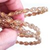 Conjunto de 4 pulseiras indianas com pedras translúcidas cor champanhe