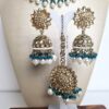 Conjunto completo de semi joia indiana para festas Saraswati Green