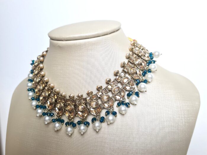 Conjunto completo de semi joia indiana para festas Saraswati Green