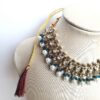 Conjunto completo de semi joia indiana para festas Saraswati Green